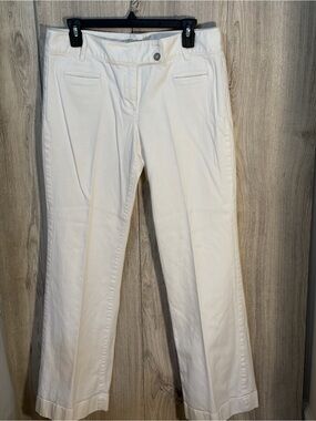 Ann Taylor Loft White Wide-leg Chino Sailor Style Trouser Pants Denim Size 10